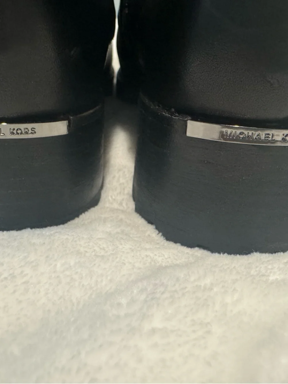 Michael Kors Black Quilted Leather Mid-Calf Heeled Boots - Picture 3 of 8